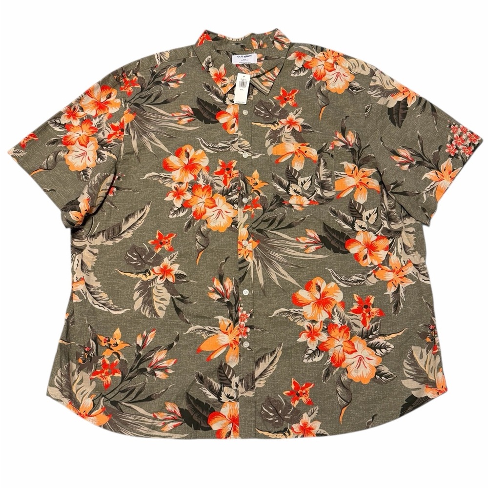 Old Navy Floral Short Sleeve Button-Up Shirt